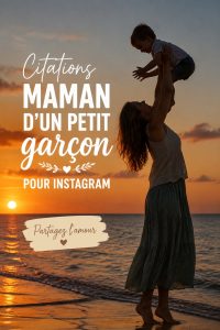 Une maman souriante avec son petit garçon, illustrant le thème des captions sur Instagram