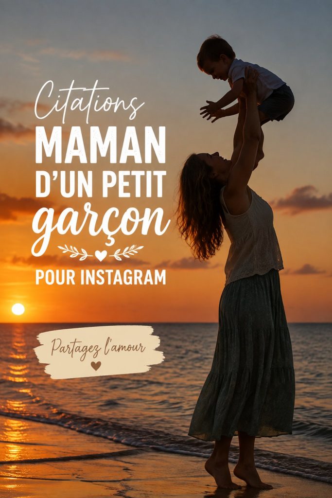 Une maman souriante avec son petit garçon, illustrant le thème des captions sur Instagram