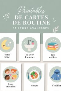 Une collection de cartes de routine à imprimer pour organiser la vie de famille
