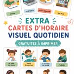 Modèle de cartes visuelles gratuites pour emploi du temps familial