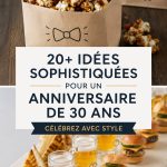 Homme célébrant son 30e anniversaire avec des amis lors d'une fête élégante.