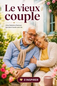Un couple âgé se tenant la main en regardant un coucher de soleil, représentant l'amour durable.