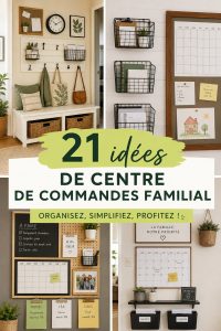 Un espace familial organisé avec un tableau de gestion et des calendriers pour la planification quotidienne.