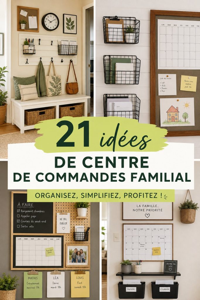 Un espace familial organisé avec un tableau de gestion et des calendriers pour la planification quotidienne.