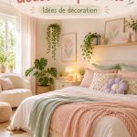 Chambre aux murs pastel, décor chaleureux et apaisant