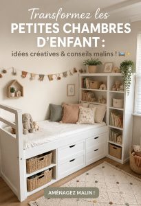 Chambre d'enfant décorée avec des éléments créatifs et fonctionnels.
