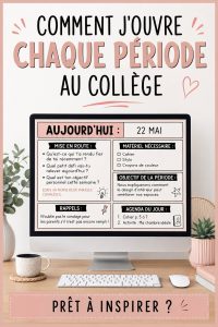 Un enseignant commence son cours avec une méthodologie engageante au collège.