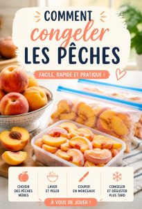 Une assiette de pêches fraîches prêtes à être congelées pour conserver leur saveur.