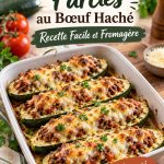 Des courgettes farcies au bœuf haché, plat coloré et gourmand pour les enfants