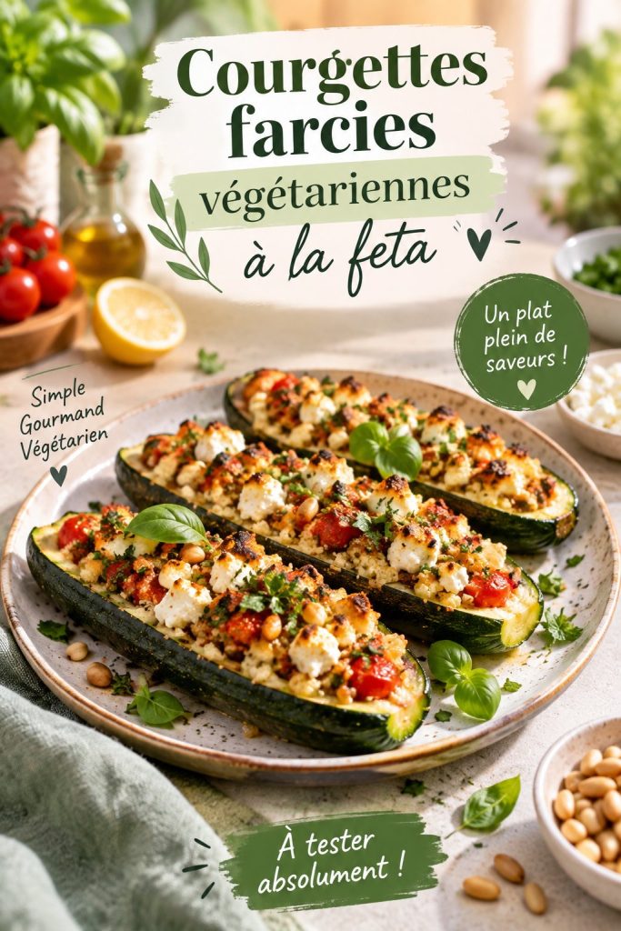 Assiette de courgettes farcies à la feta, idéale pour les enfants