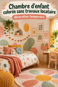 Chambre d'enfant colorée avec des meubles vibrants et un décor ludique