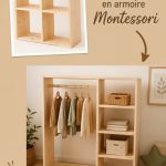 Dressing Montessori fait maison avec des rangements adaptés aux enfants