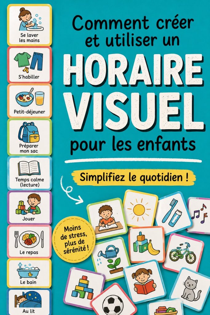 Un exemple d'emploi du temps visuel coloré pour enfants