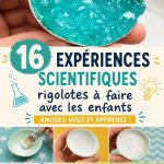 Un enfant réalise une expérience scientifique amusante avec un adulte, entouré de matériel éducatif.