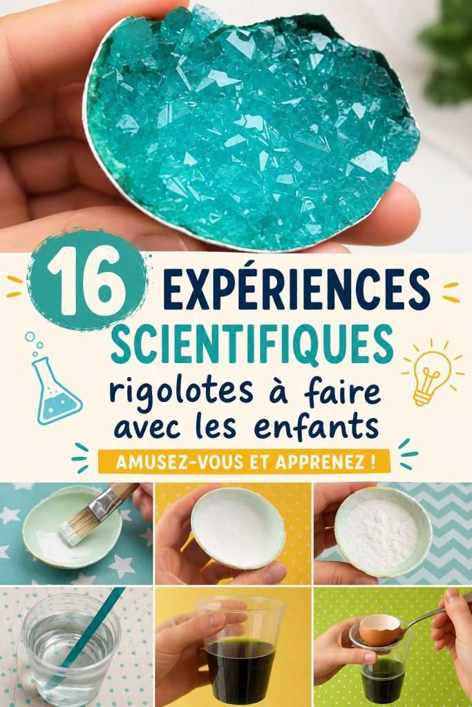 Un enfant réalise une expérience scientifique amusante avec un adulte, entouré de matériel éducatif.