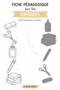 Une fiche pédagogique sur les ombres illustrée pour les élèves