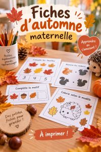 Fiches d'activités d'automne pour les enfants en maternelle, créatives et colorées