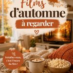 Une famille réunie sur un canapé avec des couvertures, regardant un film d'automne ensemble.