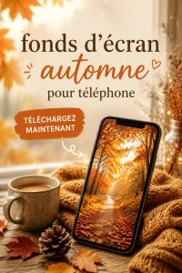 Fond d'écran automnal avec des feuilles colorées et un paysage chaleureux.
