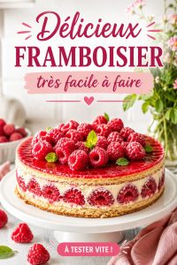 Un framboisier décoré de framboises fraîches sur une assiette