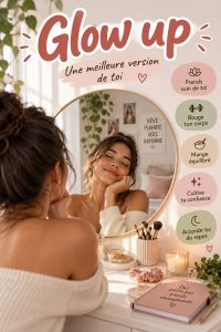 Femme souriante avec une peau éclatante