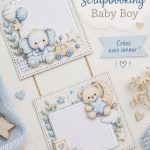 Guirlande scrapbook colorée pour un bébé garçon avec des motifs ludiques