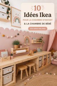 Un espace de chambre d'enfant avec des meubles Ikea customisés, reflétant créativité et fonctionnalité.