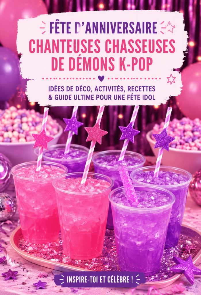 Fête d'anniversaire K-Pop avec décorations colorées et gourmandises