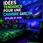 Chambre de garçon moderne avec décor créatif et coloré.