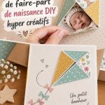 Exemple de faire-part de naissance DIY créatif avec des illustrations colorées