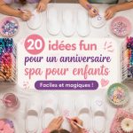 Fête d'anniversaire spa pour enfants avec des décorations colorées et des activités relaxantes.