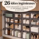 Salle de bain organisée avec des rangements efficaces.
