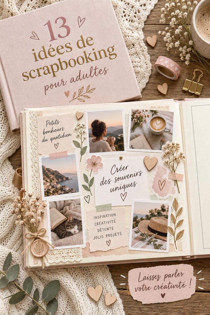 Un album de scrapbook coloré rempli de souvenirs créatifs et personnalisés