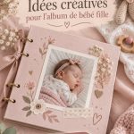 Un joli scrapbook personnalisé pour une petite fille avec des anges et des fleurs.