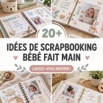 Un scrapbook de bébé décoré avec des photos et des embellissements colorés