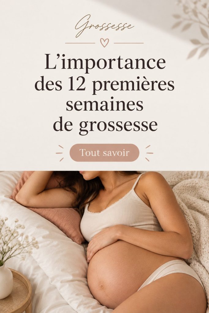 Femme enceinte touchant son ventre lors des premières semaines de grossesse