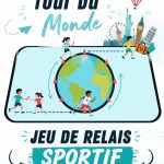 Enfants jouant au jeu de relais Tour Du Monde dans un parc.