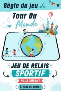 Enfants jouant au jeu de relais Tour Du Monde dans un parc.