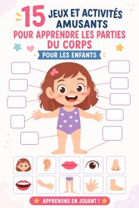 Des enfants jouant à un jeu éducatif sur les parties du corps