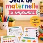 Un enfant en train de colorier un jeu de maternelle à imprimer