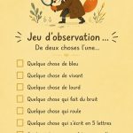 Un enfant jouant à un jeu d'observation avec concentration, illustrant le plaisir de l'apprentissage actif.