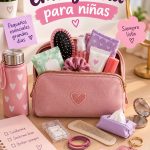 Un joli kit de secours pour fille avec des articles colorés et pratiques