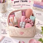 Un kit de secours scolaire élégant et pratique pour les filles avec des essentiels colorés