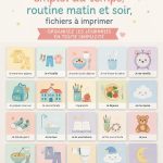 Exemple de magnets à imprimer pour organiser les routines familiales