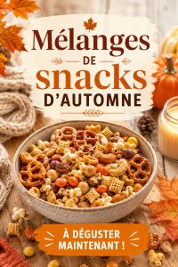 Un assortiment coloré de mélanges de snacks d'automne pour enfants