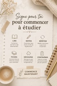 Étudiante utilisant une méthode d'étude efficace pour améliorer sa productivité