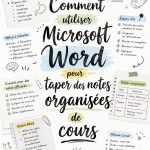Étudiant utilisant Microsoft Word pour organiser ses notes