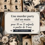 Enfants jouant à une murder party, animés par un adulte au scénario captivant.