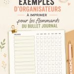 Exemples d'organisateurs à imprimer pour Bullet Journal.