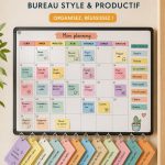 Un bureau d'enfants bien organisé avec des fournitures scolaires colorées et un espace de travail accueillant.